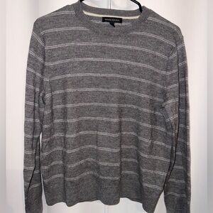 Banana Republic Gray Striped Crewneck Sweater | Women’s Medium
